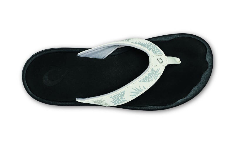 OLUKAI Ohana Women's Beach Sandals, Water Resistant Flip Flops, Arch Support & Comfort Fit, Lightweight & Durable, Enhanced Grip & Traction, Bright White/Hua, 11 - Image 2